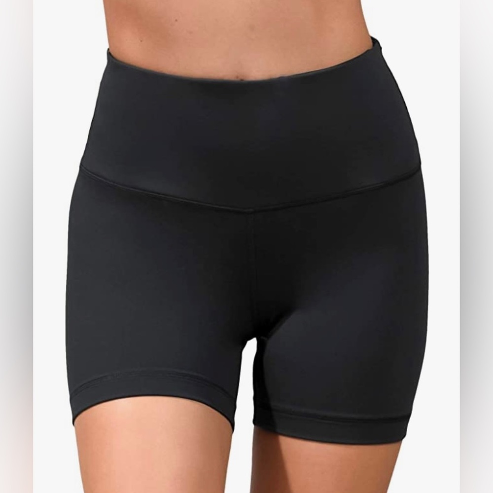 90 Degree By Reflex Black High Waist Yoga Shorts (Set of 2)